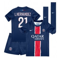 Paris Saint-Germain Lucas Hernandez #21 Hjemme Trøje Børn 2024-25 Kortærmet (+ Korte bukser)